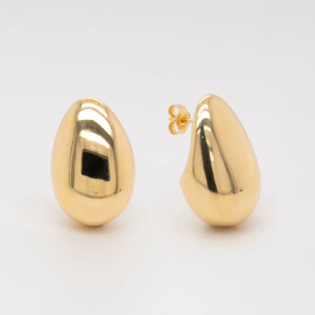 14kt yellow gold earrings, plain drops