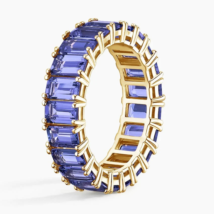 14KT YELLOW GOLD INFINITY RING WITH NATURAL AMETHYST STONE