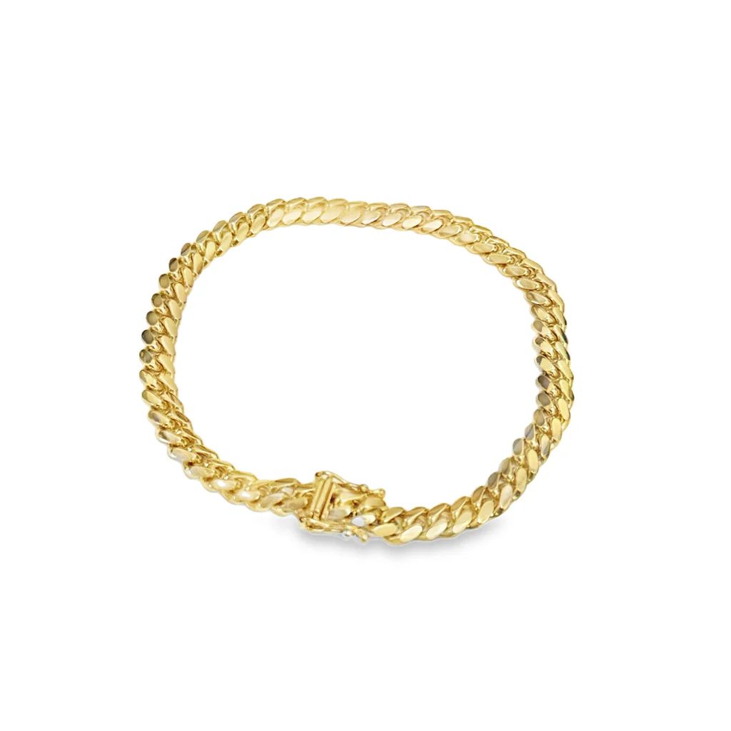 Solido Cuban link bracelet 6mm 8.5 in 14kt yellow gold