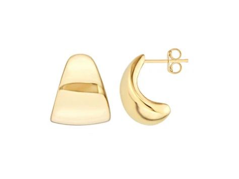 14kt yellow gold canoe-shaped plain  earrings