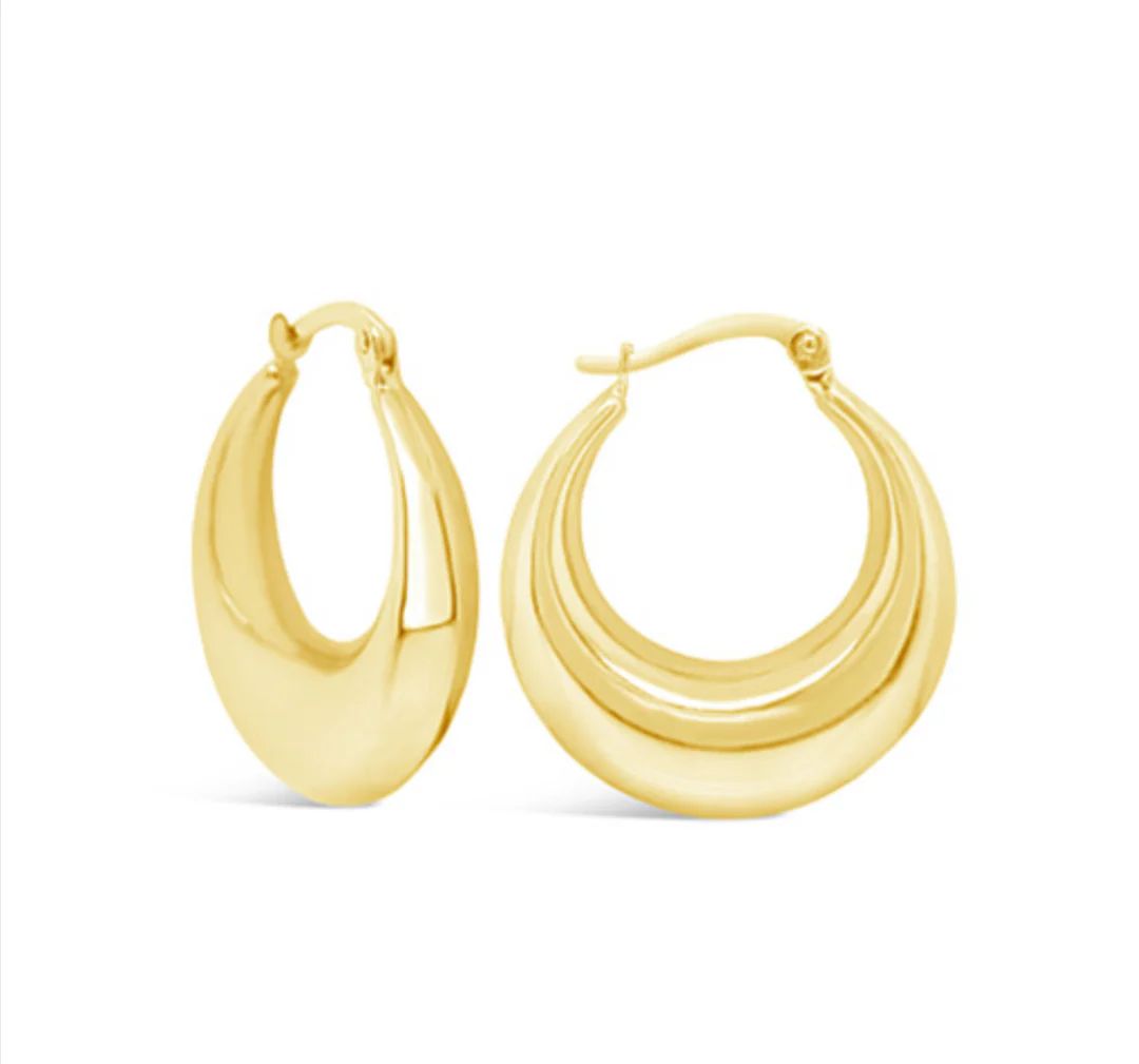 14kt yellow gold plain hoop earrings