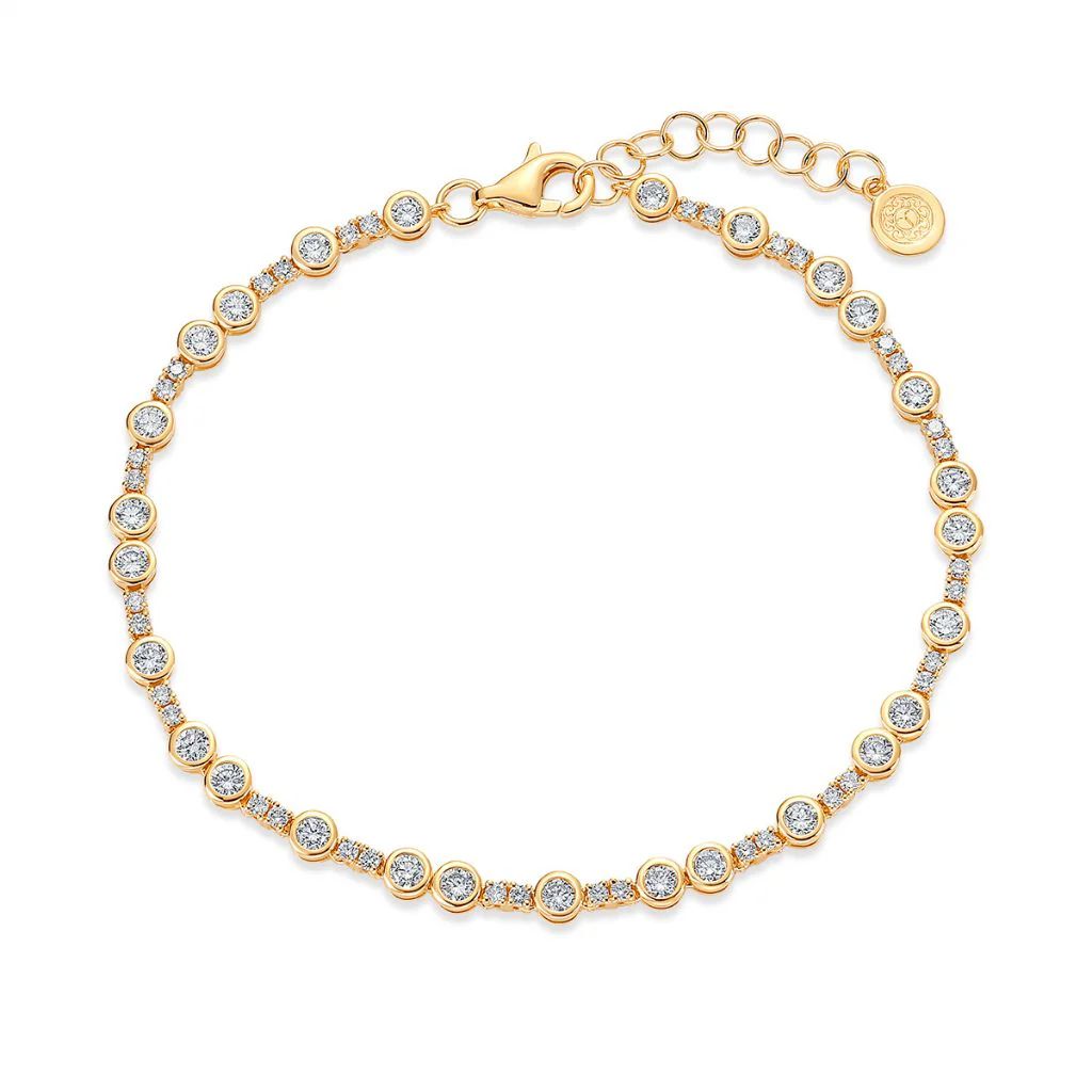 14kt yellow gold bracelet with natural diamonds