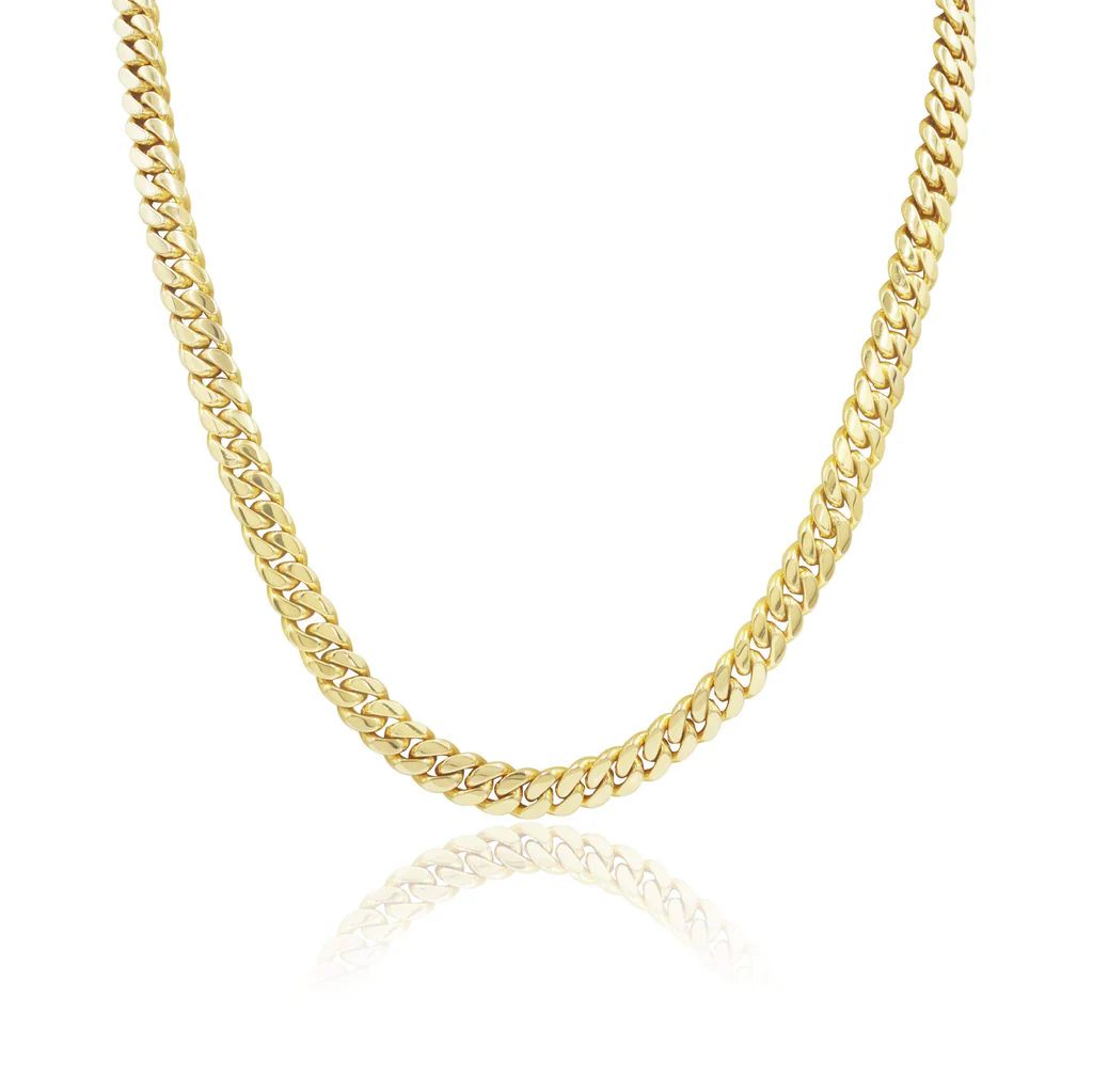 14kt yellow gold cuban  link 9mm